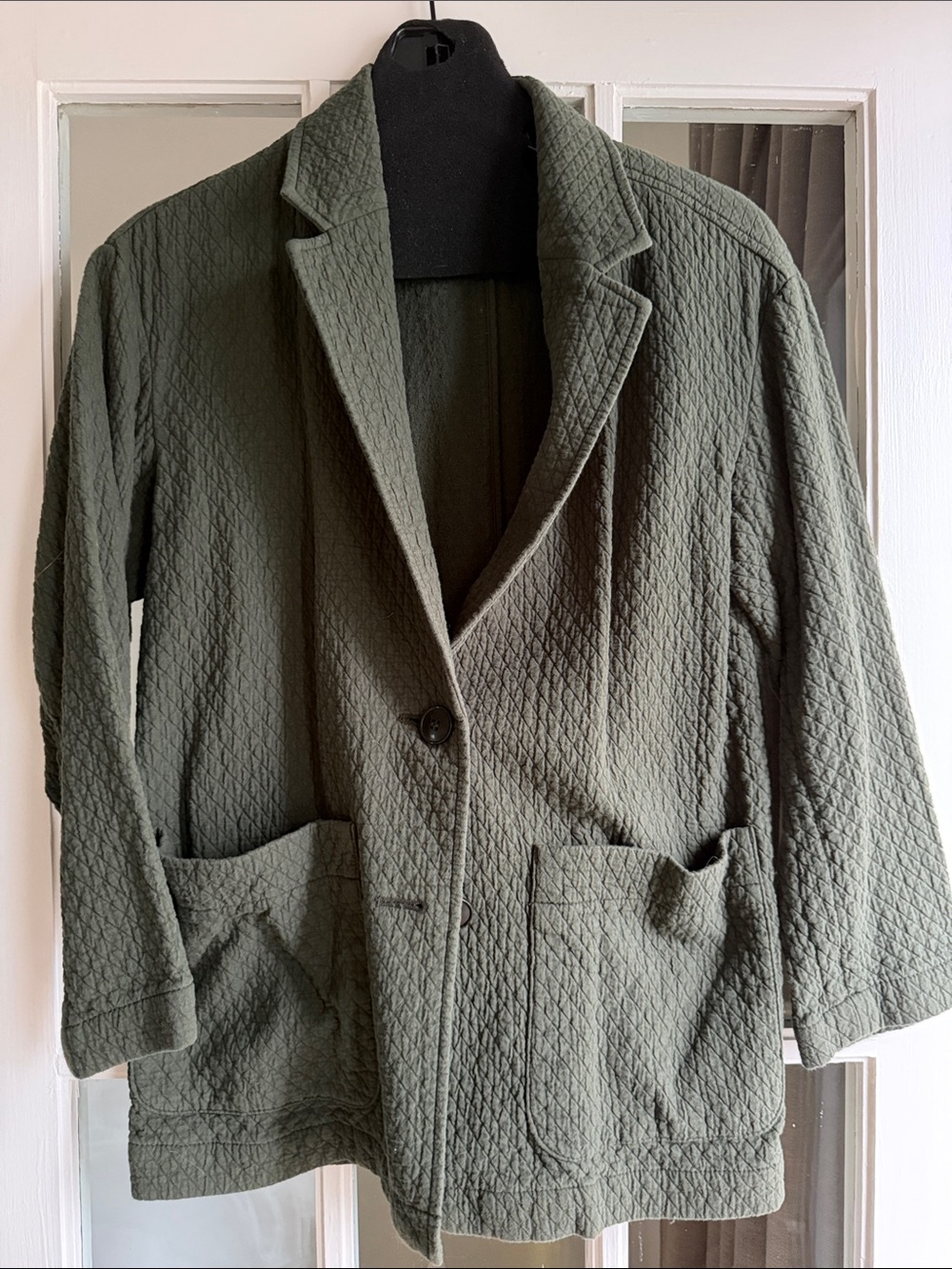 Madewell Olive Quilted Blazer Jacket